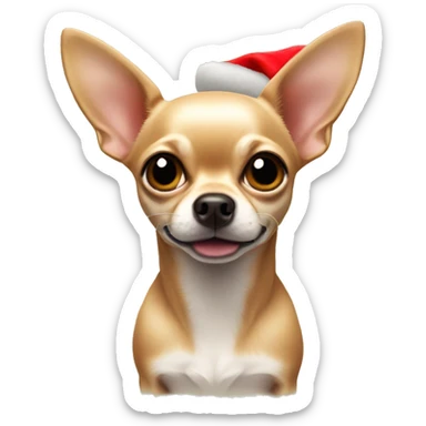 Tan chihuahua christmas sticker