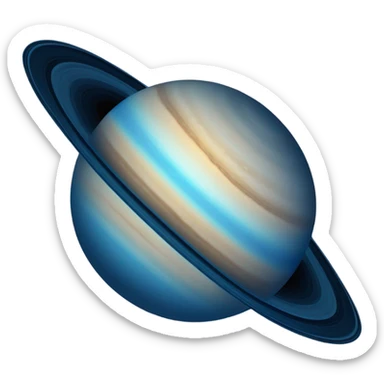 Blue heart shape Saturn sticker