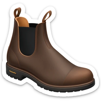 Blundstone boot angled view brown black elastic rounded shape sticker