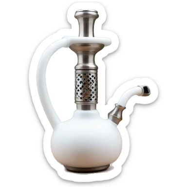white and stainless steel hookah  sticker
