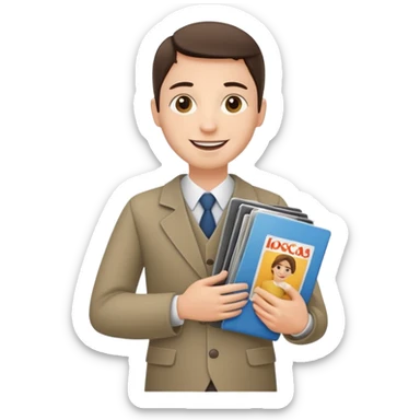 Testemunha de jeová com revista com carrinho de revistas sticker