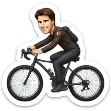 Tom Cruise Riding a Bicycle sticker