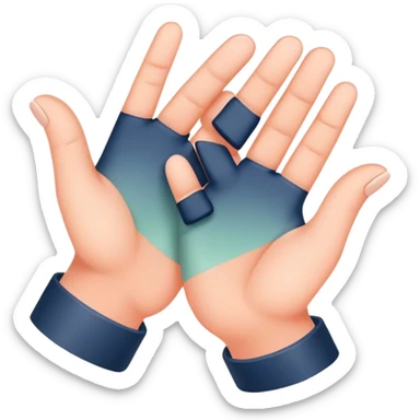 Soft Neutrals → Beige hands + slate blue accents 🌫 Warm Gradient → Peach to mint with gold sparks 🌟 Bold Monochrome → Navy + silver lines 🌌 sticker