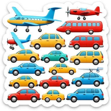 Emoji puzzle using objects or vehicles only.
Example: cars, bicycles, planes, tools.
One emoji slightly rotated or different shade.
Very subtle difference.
Modern flat design. sticker
