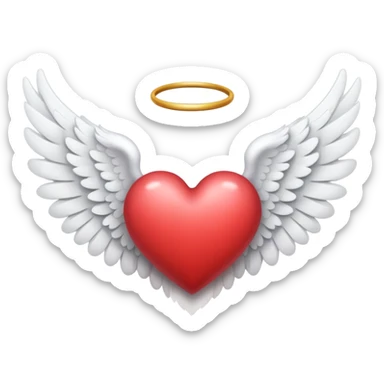 heart with angel wings sticker