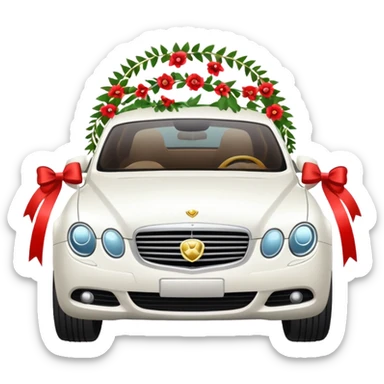 luxury car with wedding decorations sticker