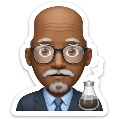 Balding old-middle-aged black office man I.T. Supervisor sticker