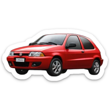 1 Fiat Palio fire rojo de lado sticker
