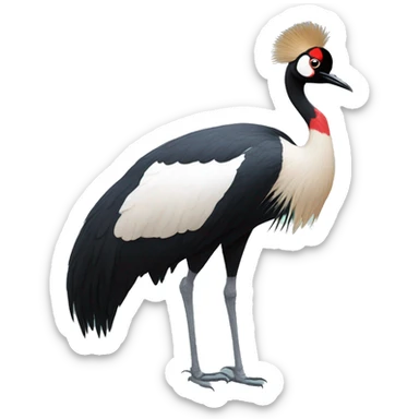 Black crowned crane sticker