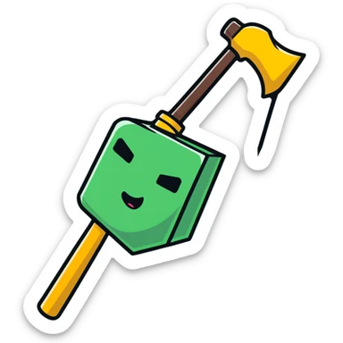 cartoon sticker of a head with a hammer hitting it, expressive face sticker
