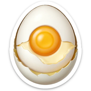 cracked egg by half sticker