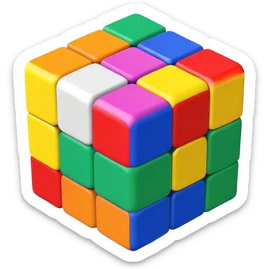 A 3x3-squares rubix cube sticker
