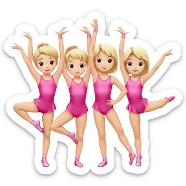 Dance gymnastics kids pink with blonde hair sticker