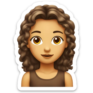 ragazza mulatta con capelli lunghi lisci e occhi marroni  sticker