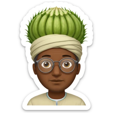 moroccan man with a fennel on his head and glasses on sticker