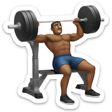 Man bench pressing  sticker
