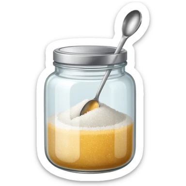 Jar of sugar with spoon sticker