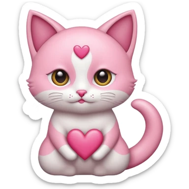 GATITA ENAMORADA CON UN MOÑO CON OJOS DE CORAZON  sticker