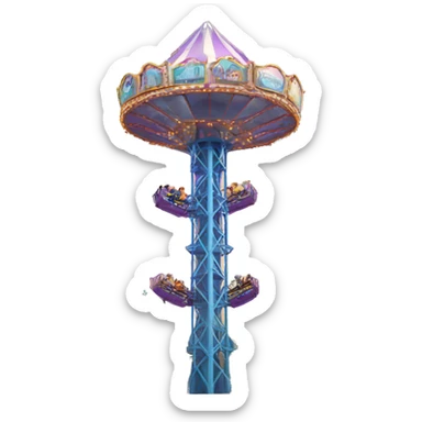 Amusement park drop tower sticker
