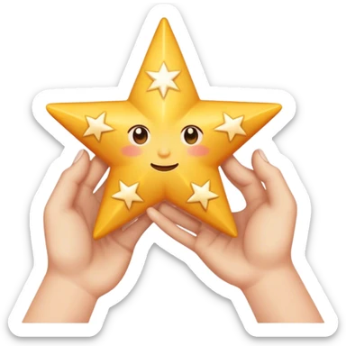 crotcheting a dream star with your hands sticker