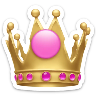 Gold crown with pink emojis sticker