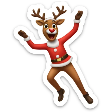Dancing Rudolph  sticker