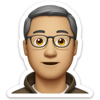 dale Chinese man, with glasses sticker