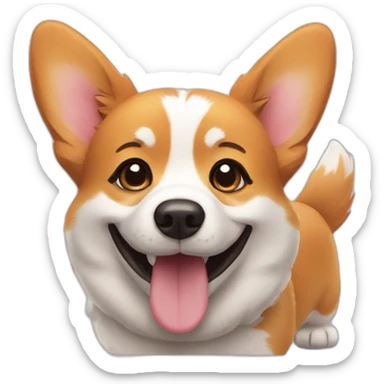 happy corgi sticker
