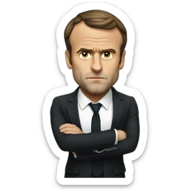 Emmanuel Macron being serious sticker