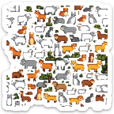 group of animals sticker