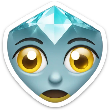 a living diamond with eyes shows a heart with its hands sticker