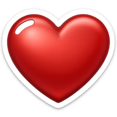 heart with a metallic red finish sticker