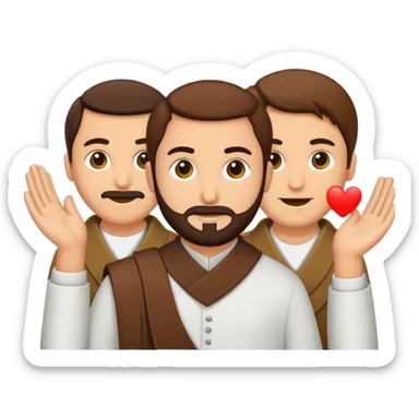 Kabe'nin önünde dönen insanlar sticker