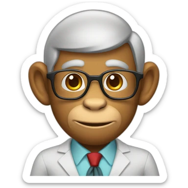 a Monkey professor analazyng the stock market sticker