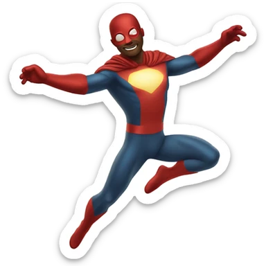 superhero levitating man sticker