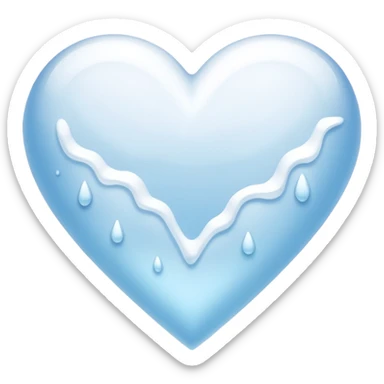 snow heart that's melting sticker