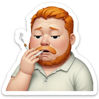 make a fat ginger smoking a cig crying sticker