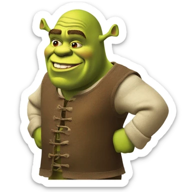 Sassy shrek scrolling on an iPhone  sticker