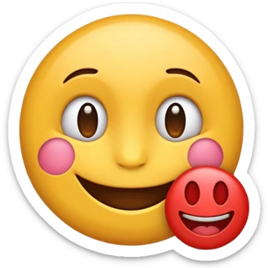 Emoji  rond  qui rougis  parce qu’il est timide. Pas de sourire  sticker