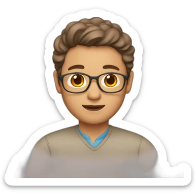 60th birthday brown hair sticker