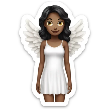 Angel black haired and fair skin girl with mini dress sticker