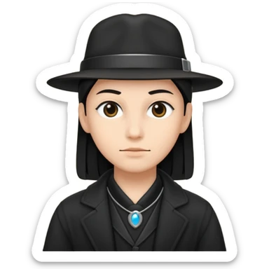 time traveler in black clothes sticker