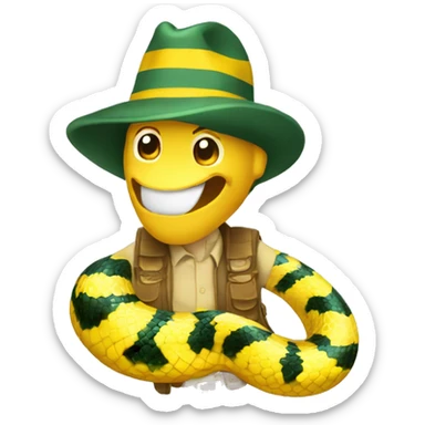 serpiente con pañuelo scout amarillo sticker