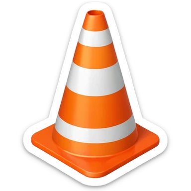 Warning Cone red sticker
