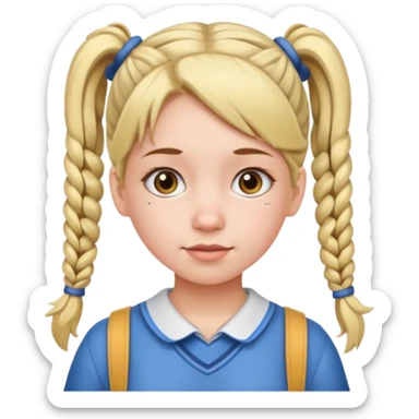 учениця дівчинка з хвостиками sticker