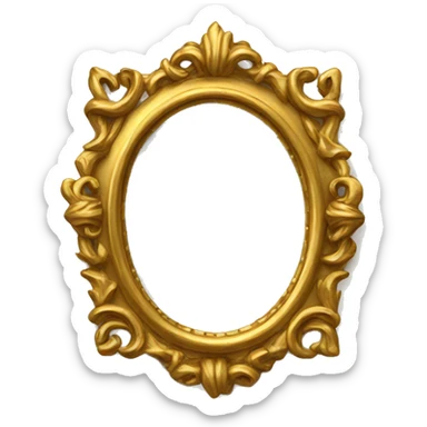 Golden picture frame embellished sticker
