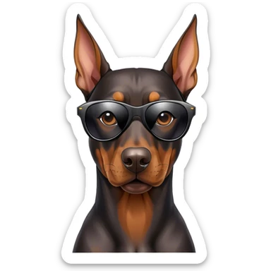 A Doberman rocking sticker