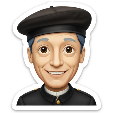 Pablo Picasso wear black berret hat sticker