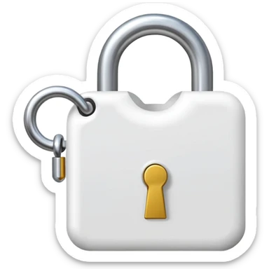 flat, 2d, white, solid fill, locked lock icon sticker