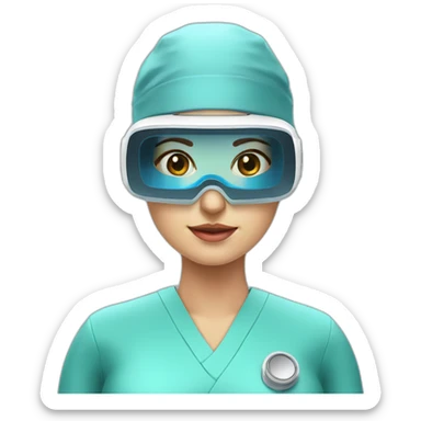Surgeon-with-virtual-reality-display-operating-on-woman sticker